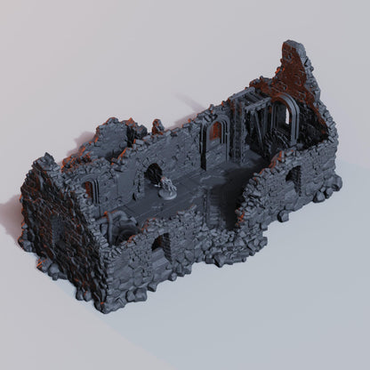 Grimdark Ruined Church Terrain - Diceverse  28mm 32mm Wargaming Scenery  Trench Terrain  Tabletop Diorama