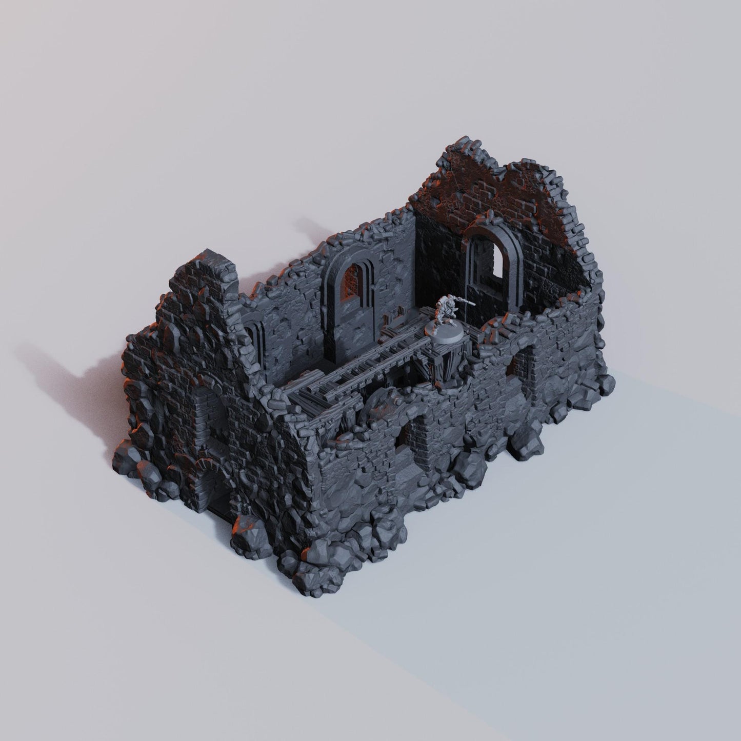 Grimdark Ruined Church Terrain - Diceverse  28mm 32mm Wargaming Scenery  Trench Terrain  Tabletop Diorama