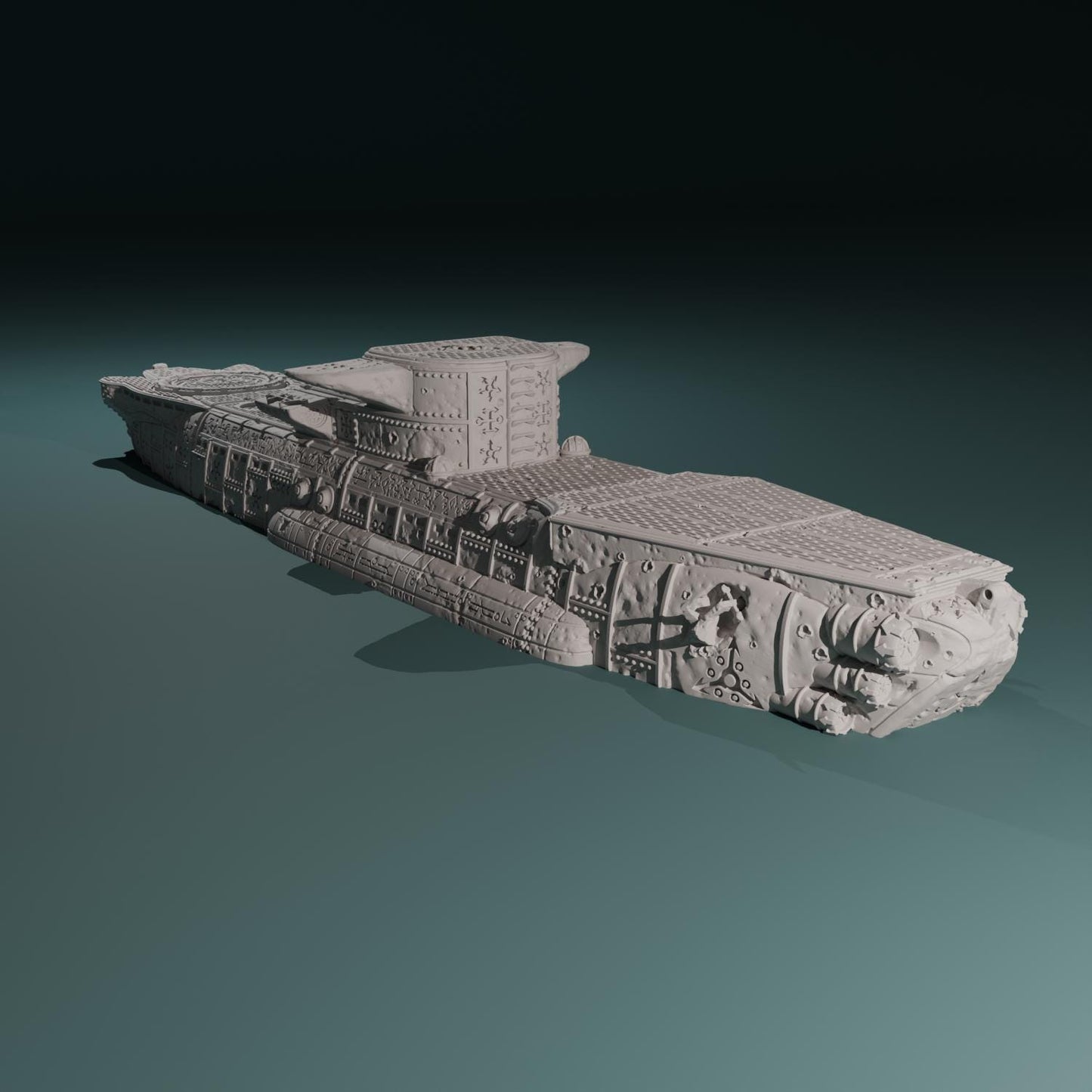 Kraken Redoubt - Heretic Submarine - Hexbrick   Wargaming Scenery  Trench Terrain  Tabletop Diorama - Wargame peace