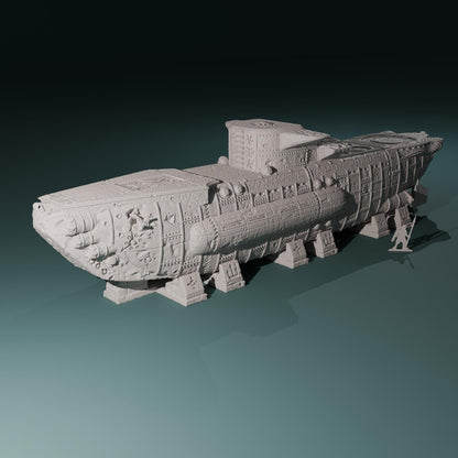 Kraken Redoubt - Heretic Submarine - Hexbrick   Wargaming Scenery  Trench Terrain  Tabletop Diorama - Wargame peace