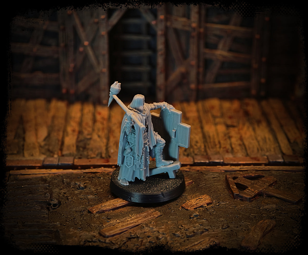 Judicator of Holy Repentance resin figure sculpt detail