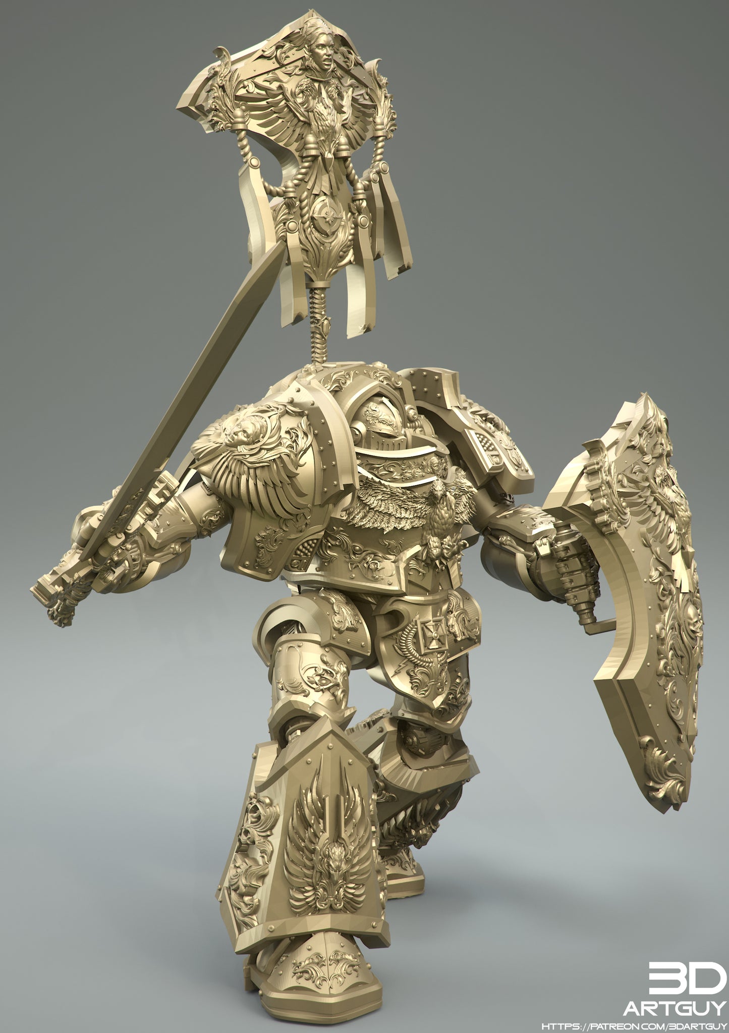 Golden Mech | 3DArtGuy | Grimdark compatible