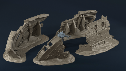 Drowned Front: Ship wrecks – 28mm/32mm Wargaming Scenery