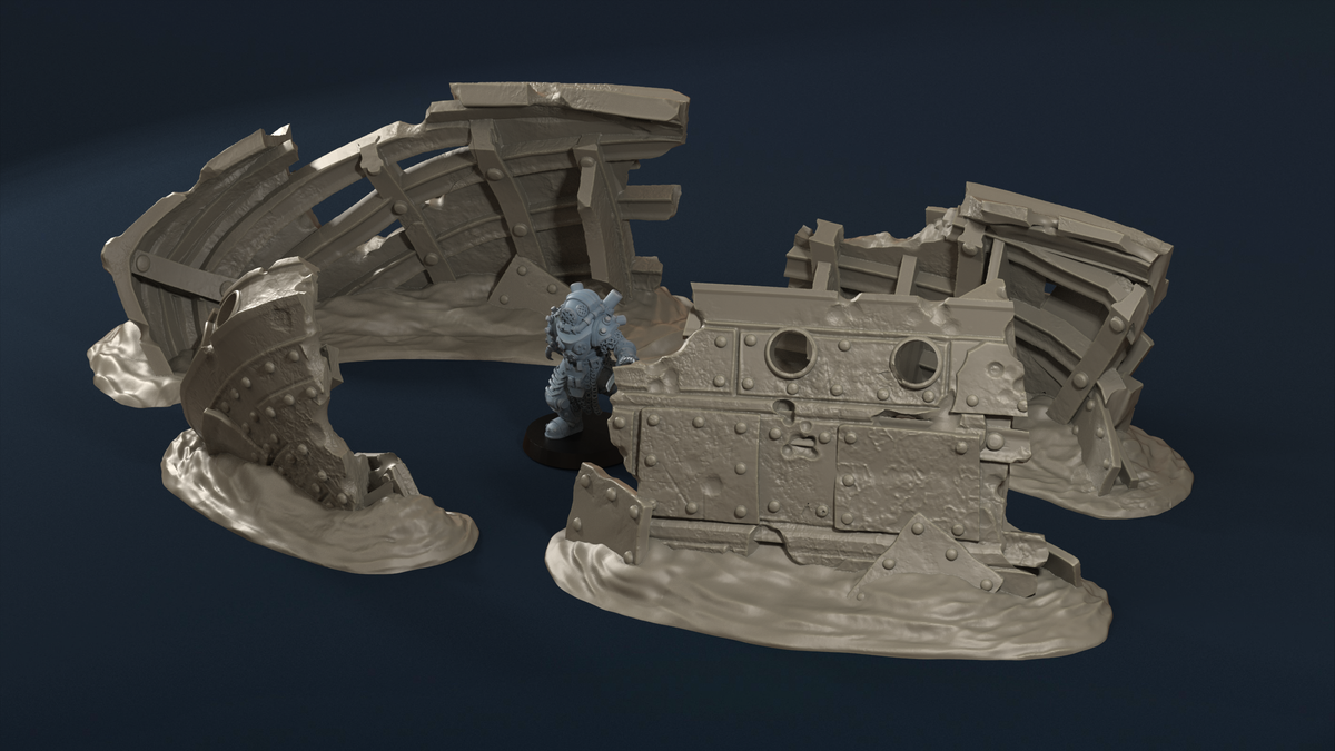 Drowned Front: Ship wrecks – 28mm/32mm Wargaming Scenery