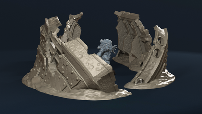 Drowned Front: Ship wrecks – 28mm/32mm Wargaming Scenery