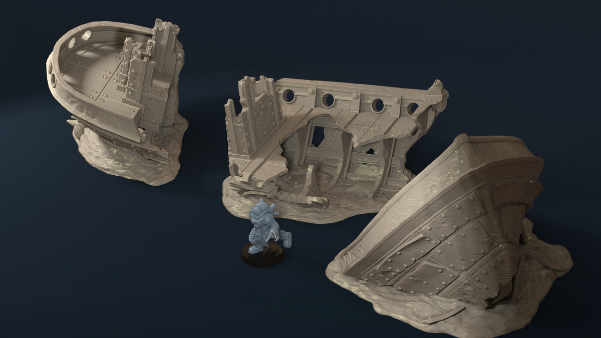 Drowned Front: Ship wrecks – 28mm/32mm Wargaming Scenery