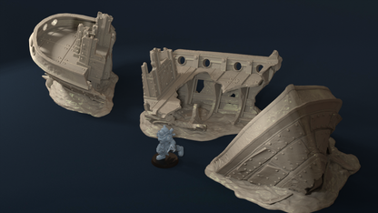 Drowned Front: Ship wrecks – 28mm/32mm Wargaming Scenery