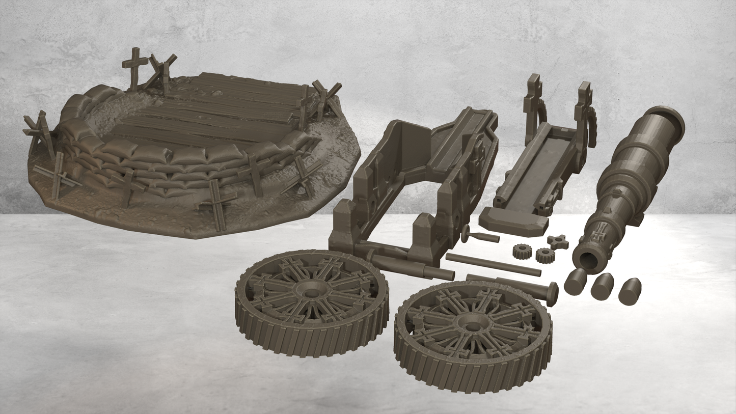 Howitzer Gun Nest – 28mm/32mm Wargaming Scenery