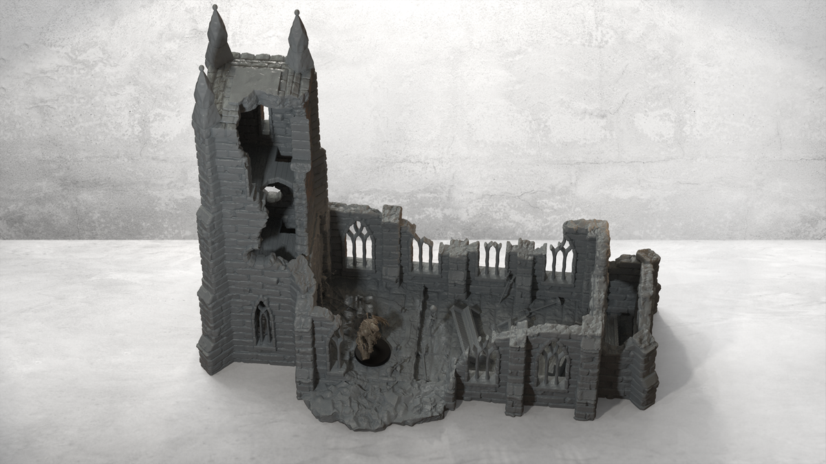 Ruined Cultist Church – 28mm/32mm Wargaming Scenery