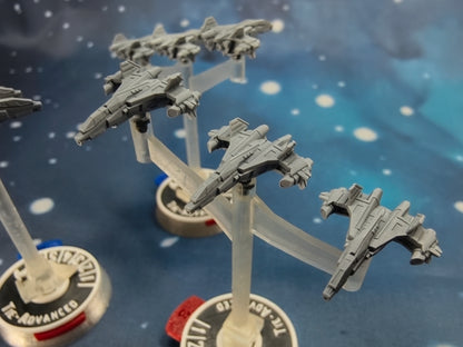UNSC F41 Broadsword-class Fighter Squadron (9pcs) – Compatible with Halo Fleet Armada