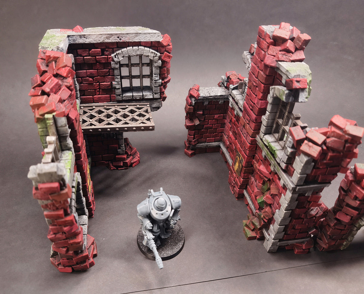 Trench Ruined Factory Terrain – 28mm/32mm Wargaming Scenery