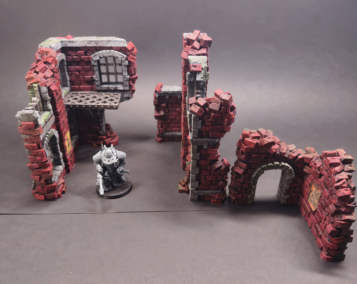 Trench Ruined Factory Terrain – 28mm/32mm Wargaming Scenery