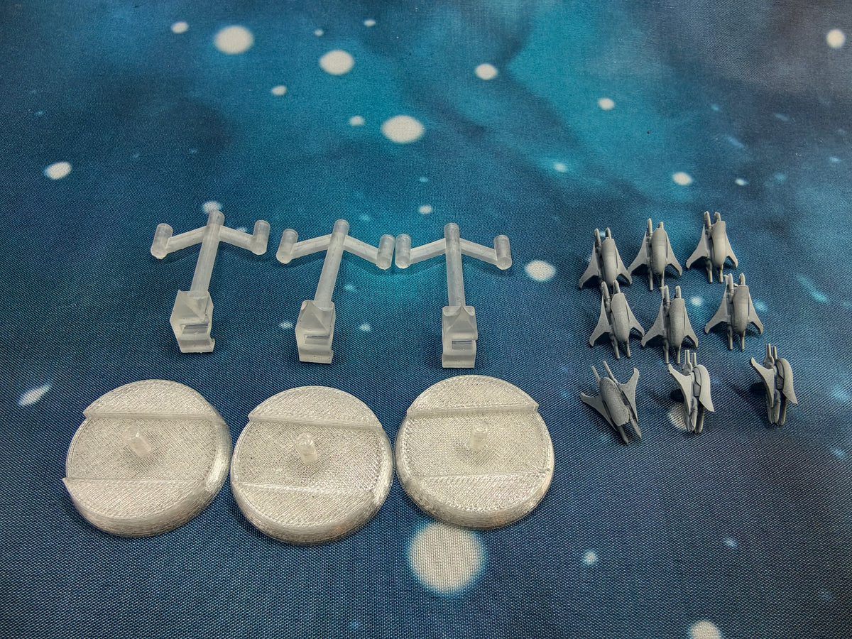 Covenant Banshee-class Fighter squadron (9pcs) – Compatible with Halo Armada