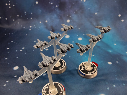 UNSC F41 Broadsword-class Fighter Squadron (9pcs) – Compatible with Halo Fleet Armada