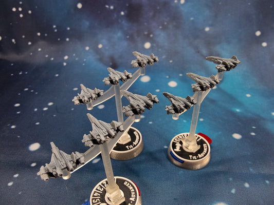 UNSC F41 Broadsword-class Fighter Squadron (9pcs) – Compatible with Halo Fleet Armada
