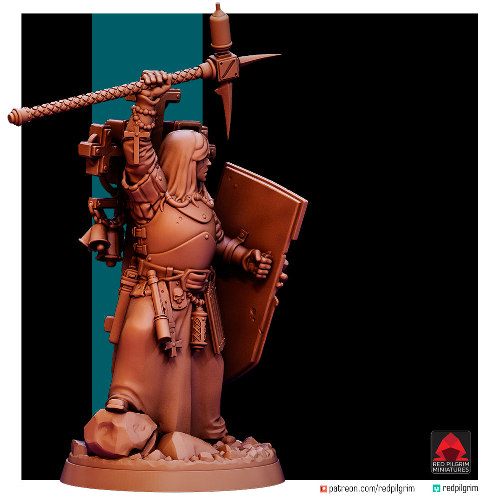 Trench Prophet by Red Pilgrim Miniature - 3D printed Grimdark Miniature