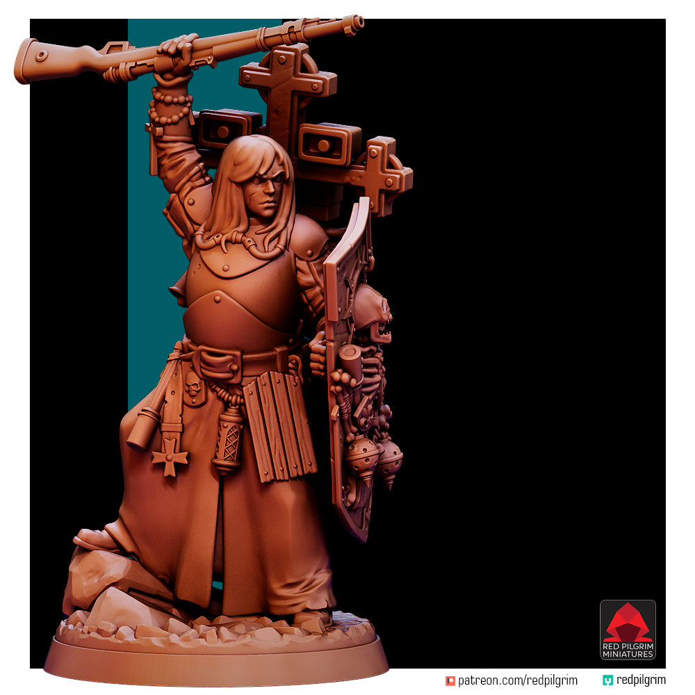 Trench Prophet by Red Pilgrim Miniature - 3D printed Grimdark Miniature
