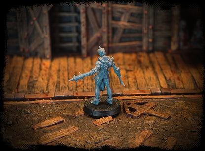 Three Abyssal Fleet Wretcheds unpainted resin figures with 25mm bases
